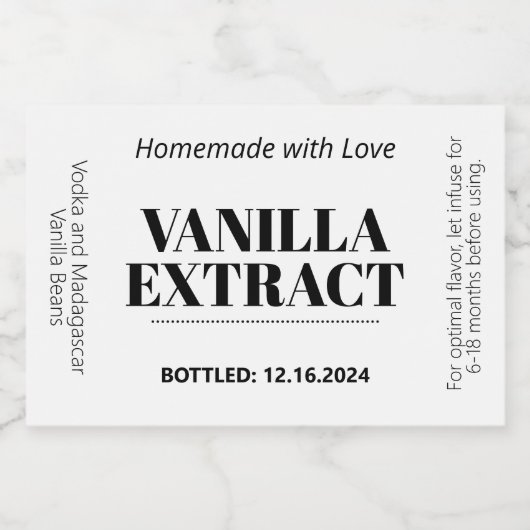 Vanilla Extract Modern Label Aufkleber VAF1rt (Einzelnes Label)