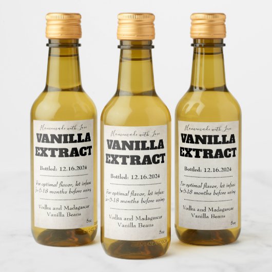Vanilla Extract Modern Label Sticker ASOv1trbk Weinetikett (Flaschen)