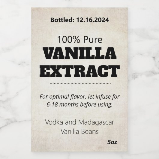 Vanilla Extract Modern Label Sticker ASOv2trbkss Weinetikett (Einzelnes Label)