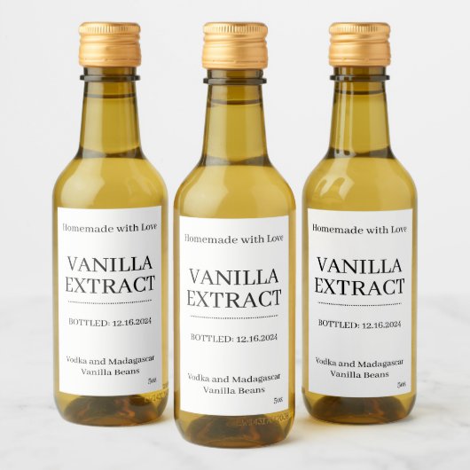 Vanilla Extract Modern Label Sticker V1 Weinetikett (Flaschen)