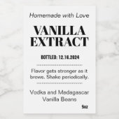 Vanilla Extract Modern Label Sticker VAF1TR Weinetikett (Einzelnes Label)