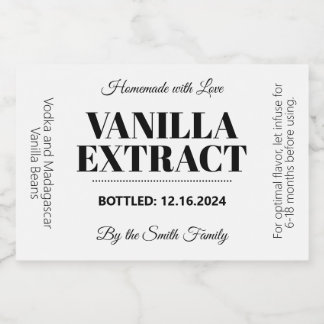 Vanilla Extract Modern Label Sticker VAF2rt Schaumweinetikett