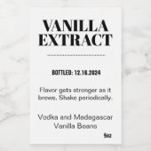Vanilla Extract Modern Label Sticker VAF2TR Weinetikett (Einzelnes Label)