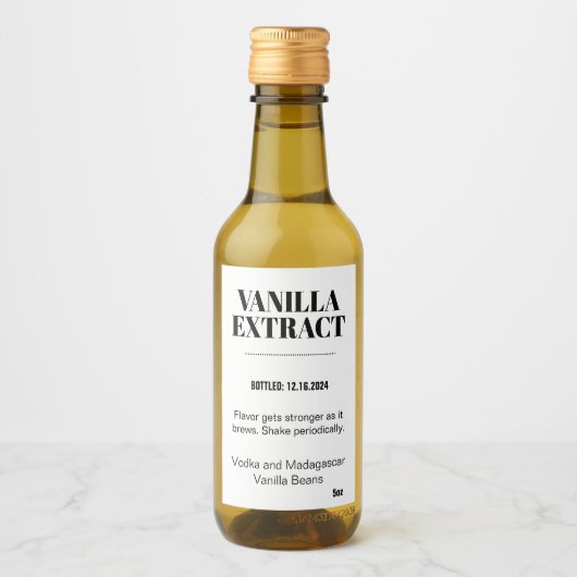Vanilla Extract Modern Label Sticker VAF2TR Weinetikett (Vorderseite)