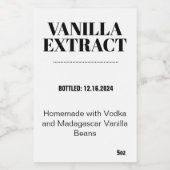 Vanilla Extract Modern Label Sticker VAF3TR Weinetikett (Einzelnes Label)