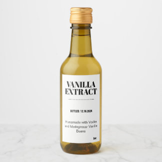 Vanilla Extract Modern Label Sticker VAF3TR Weinetikett