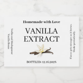 Vanilla Extract Modern Label Sticker VE101_01rt Schaumweinetikett