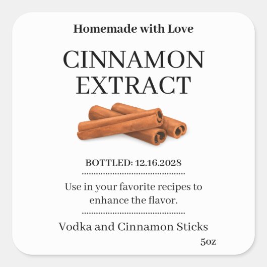 Vanilla Extract Modern Label Sticker ZVEG_101_01 (Vorderseite)