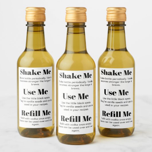 Vanilla Extract Modern Label VAF3TR - Backlabel Weinetikett (Flaschen)