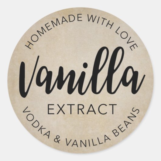 Vanilla Extract VE001_04. Runder Aufkleber (Vorderseite)