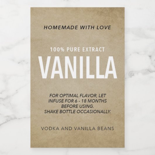 Vanilla Extract VE006_04wn Weinetikett (Einzelnes Label)