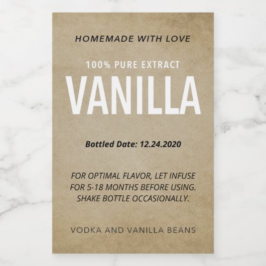 Vanilla Extract VE006_04wnt Formulierung anpassen Weinetikett (Einzelnes Label)