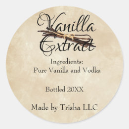 Vanilla Extrahieren eines benutzerdefinierten Etik Runder Aufkleber