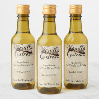 Vanilla Extrahieren eines benutzerdefinierten Etik Weinetikett