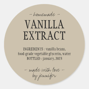 Vanilla Extrahieren Flasche Hausgemachte Getränke  Runder Aufkleber