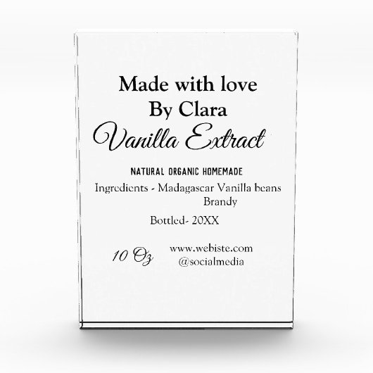 Vanilla Extrakt hausgemacht Zutaten Gewicht de Fotoblock (Vorderseite)