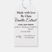 Vanilla Extrakt hausgemacht Zutaten Gewicht de Geschenkanhänger (Rückseite)