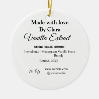 Vanilla Extrakt hausgemacht Zutaten Gewicht de Keramik Ornament