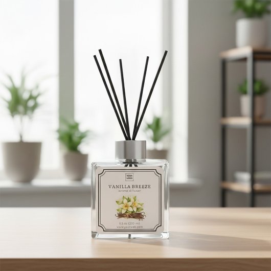 Vanilla Floral Aroma Diffuser Label Quadratischer Aufkleber