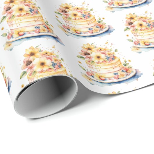 Vanilla Geburtstag oder Hochzeitstorte Geschenkpapier (Rolleneckpunkt)