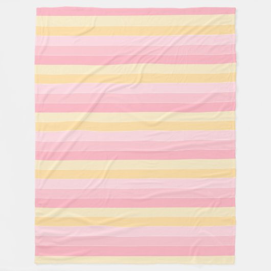 Vanilla Gelb Rosa Streifen Elegante Farben Moderne Fleecedecke (Vorderseite)