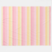 Vanilla Gelb Rosa Streifen Elegante Farben Moderne Fleecedecke (Vorderseite (Horizontal))