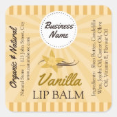Vanilla Gold - Lip Balm Label - 1,25" Square Quadratischer Aufkleber (Vorderseite)