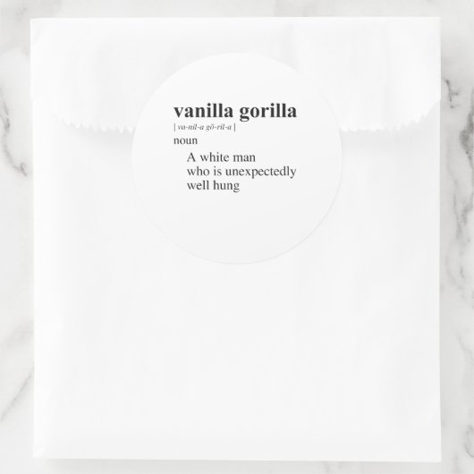 VANILLA GORILLA RUNDER AUFKLEBER (Tasche)