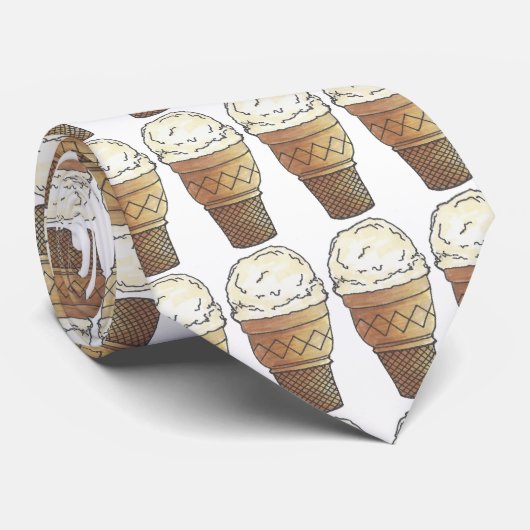 Vanilla Ice Creme Cake Cone Scoop Sommerliche Mahl Krawatte (Gerollt)