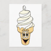 Vanilla Ice Creme Cone Cartoon Postkarte (Vorderseite)