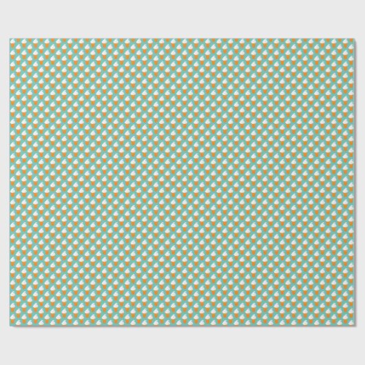 Vanilla Ice Creme Cone Muster Geschenkpapier (Flach)