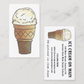 Vanilla Ice Creme Cone Soda Fountain Shoppen Food Visitenkarte (Vorne/Hinten)