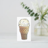 Vanilla Ice Creme Cone Soda Fountain Shoppen Food Visitenkarte (Stehend Vorderseite)
