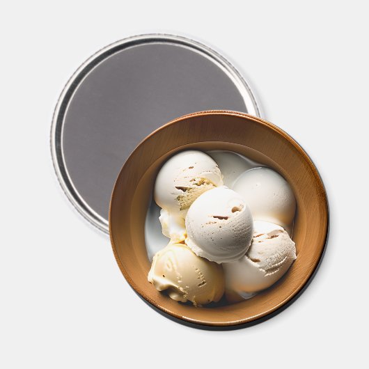 Vanilla Ice Creme Food Magnet (Vorderseite/Rückseite)