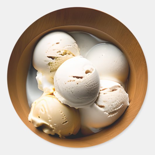 Vanilla Ice Creme Food Runder Aufkleber (Vorderseite)