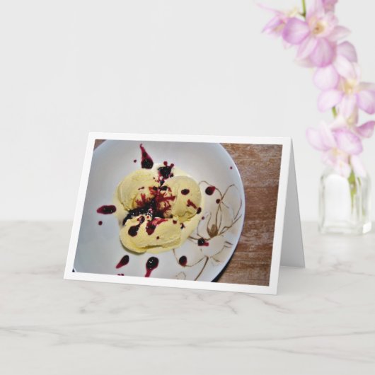 Vanilla Ice Creme mit BlackBerry Sauce Karte (Orchidee)