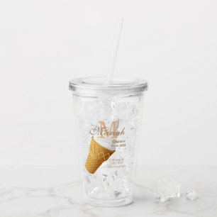 Vanilla Icesahnemonogramm und Text-Gewohnheit Acryltrinkbecher