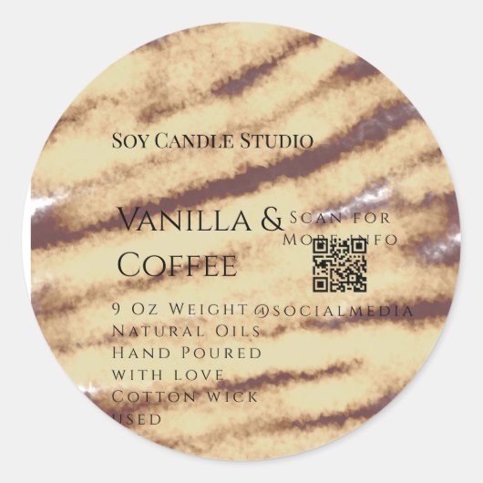 Vanilla Kaffee Soja Kerze hinzufügen QR BusinessEi Runder Aufkleber (Vorderseite)