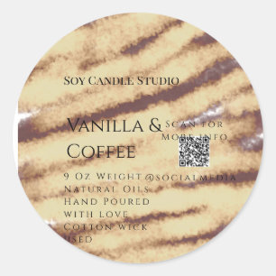 Vanilla Kaffee Soja Kerze hinzufügen QR BusinessEi Runder Aufkleber