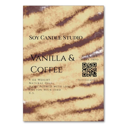 Vanilla Kaffee Soja Kerze hinzufügen QR BusinessEi Tischnummer (Vorderseite)
