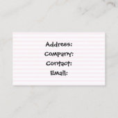 Vanilla Liebe cupcake Business Cards Visitenkarte (Rückseite)