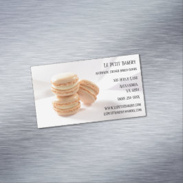 Vanilla Macarons Food Pastry Koch Bäckerei Magnetische Visitenkarte