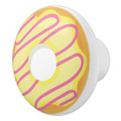 Vanilla Mattiert Donut mit rosa Drizzle Keramikknauf (Rechts)