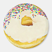 Vanilla Mattiert Donut mit Sprinklermagnet Magnet (Vorne)
