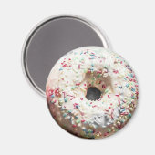 Vanilla Mattiert Sprinkled Donut Fun Food Magnet (Vorderseite/Rückseite)