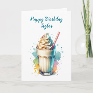 Vanilla Milkshake Happy Birthday Karte