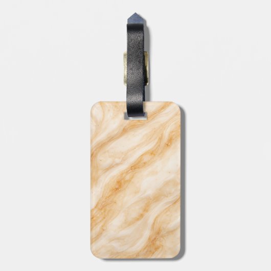 Vanilla Milkshake Marble Texture Gepäckanhänger (Rückseite vertikal)