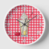 Vanilla Milkshake mit Kirschen Red Checked Uhr (Vorderseite)