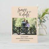 Vanilla Minimalistisch Foto Hochzeit Save The Date (Stehend Vorderseite)