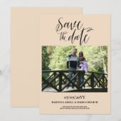 Vanilla Minimalistisch Foto Hochzeit Save The Date (Vorne/Hinten)
